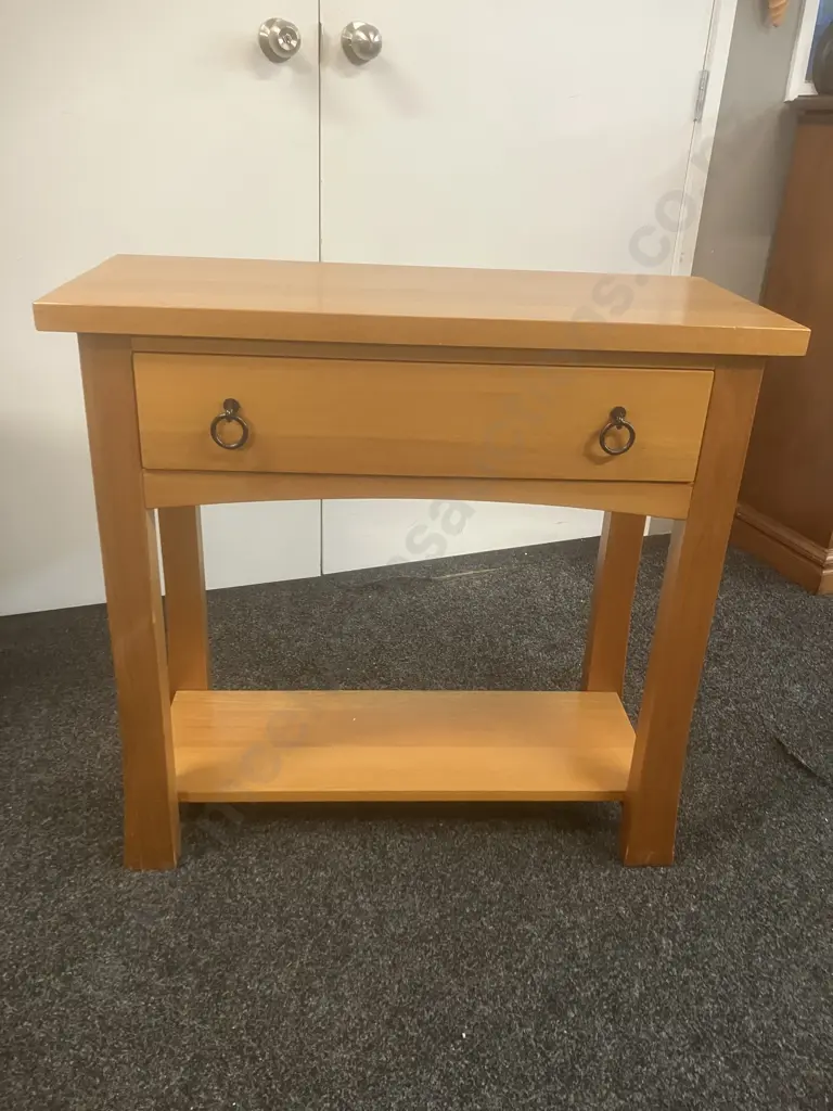 Rimu Console Table, Single Drawer. H76 W80 D35cm Image 1++