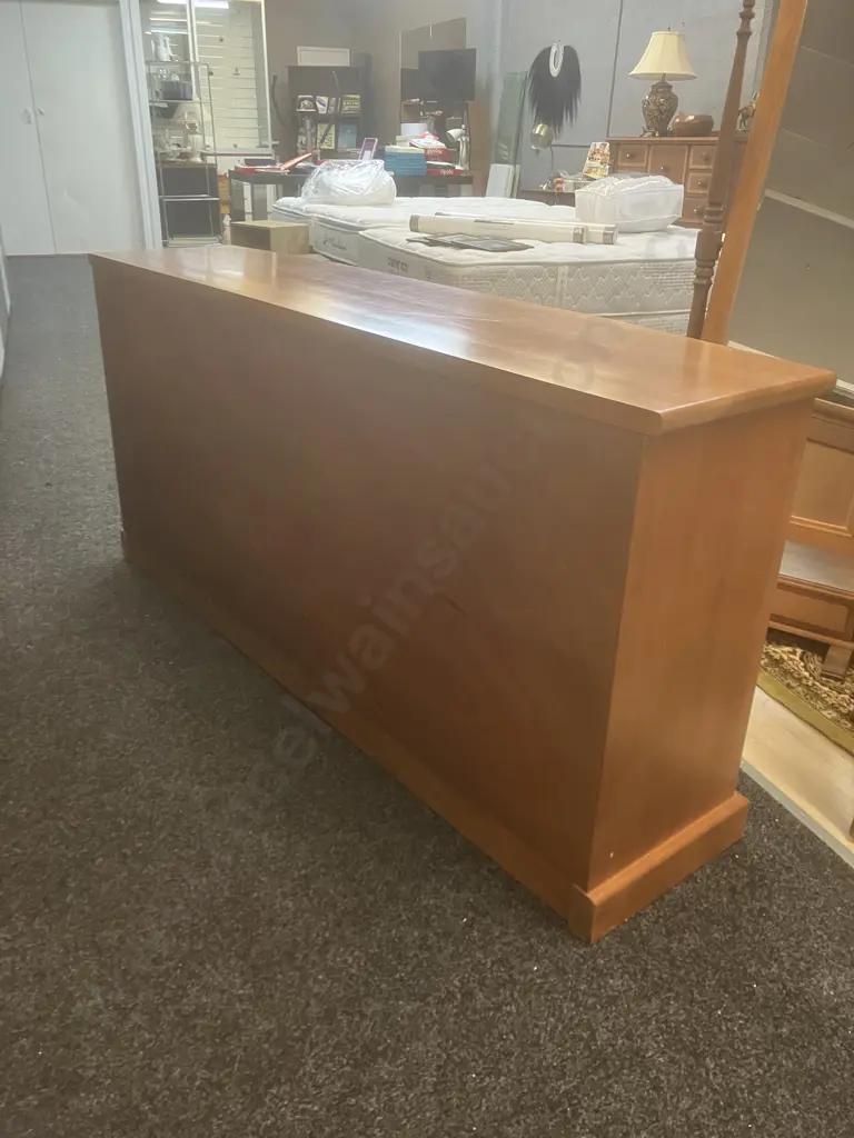 Kauri & Maple Sideboard, Single Drawer, 4 Panelled Doors. H81 W169 D42cm Image 1++