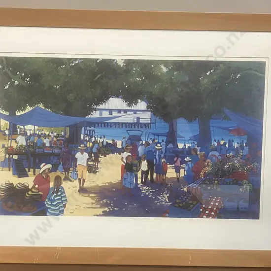 Sunday Market - Tania Heben 92 Framed & Matted Art Print. 76 x 107cm
