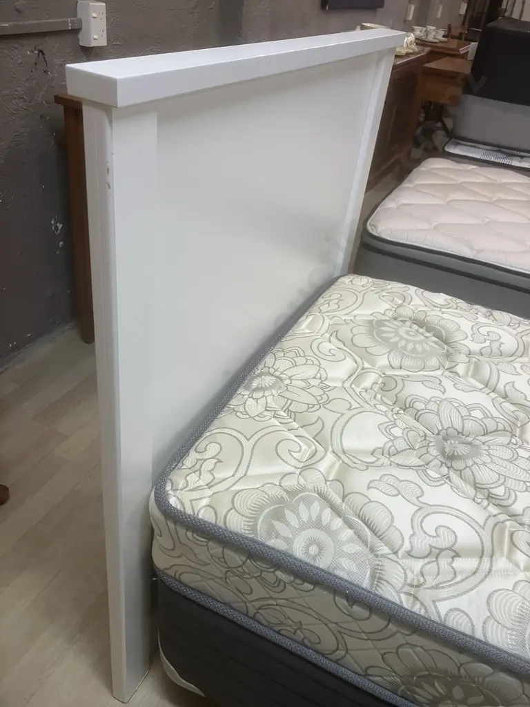 Slumberzone Sleep Design King Single Size Mattress & Base With White Cosmo Headboard Image 1++