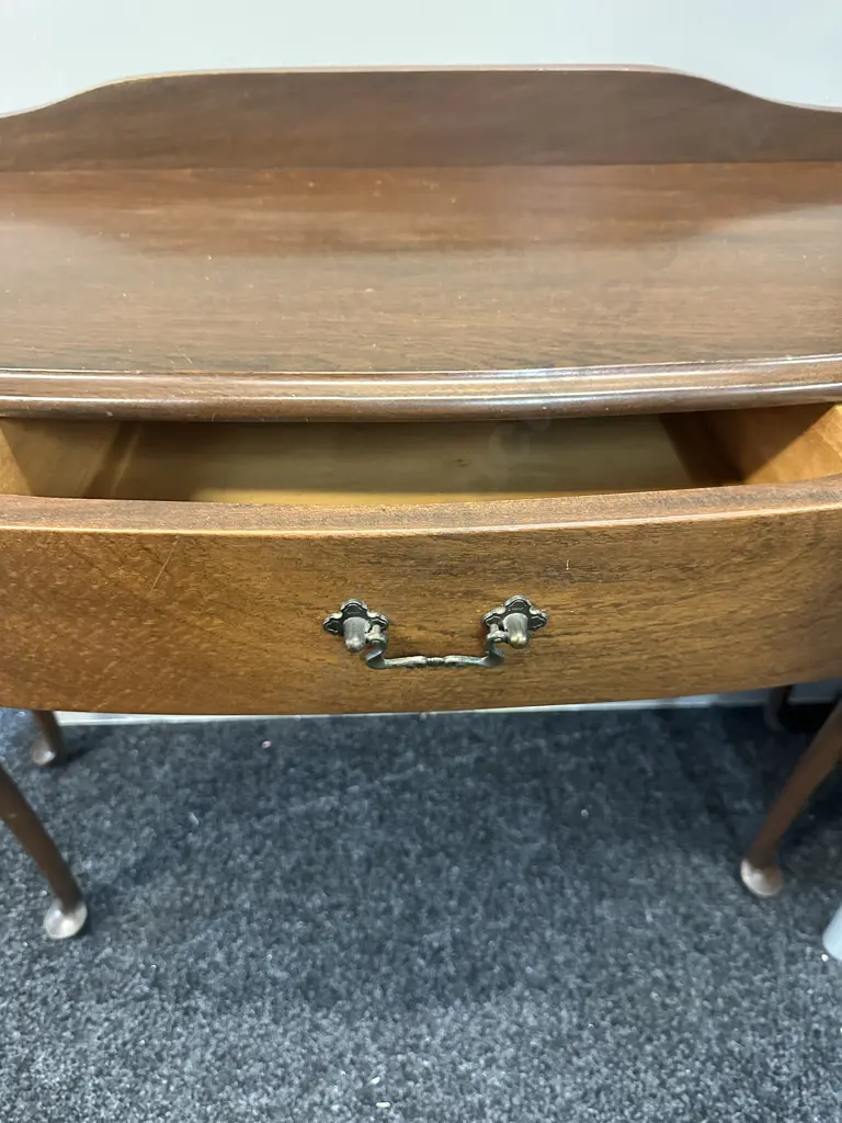 Mahogany Hall Table Single Drawer Cabriole Legs H78 W100 D40cm. Image 1++