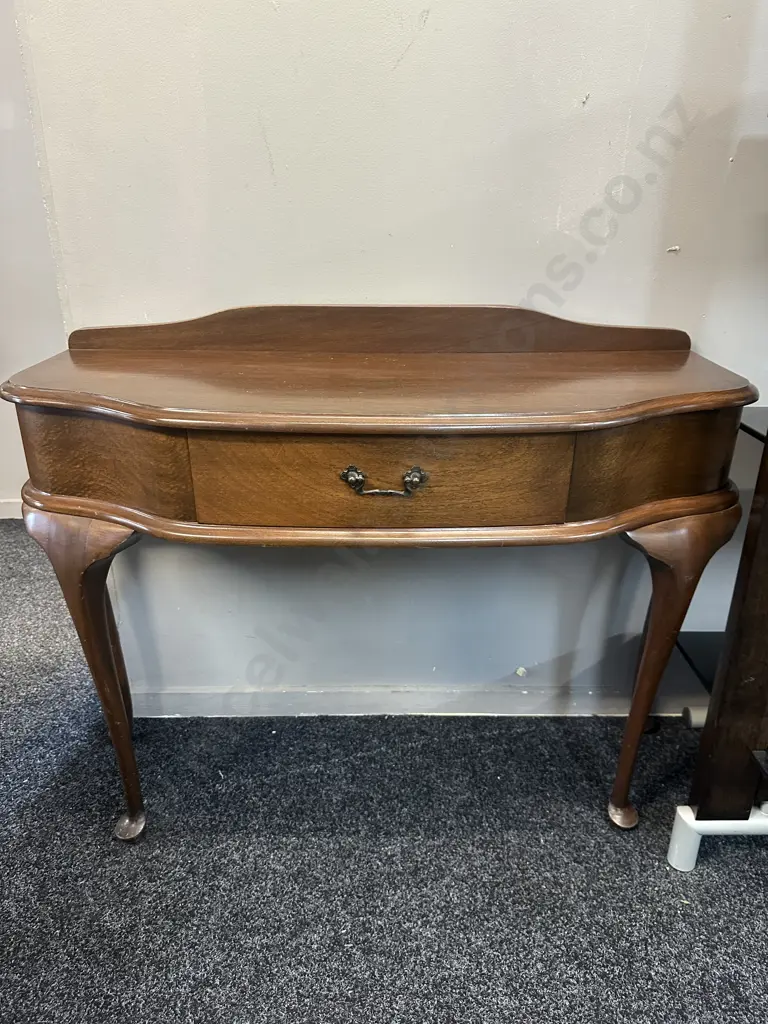 Mahogany Hall Table Single Drawer Cabriole Legs H78 W100 D40cm. Image 1++
