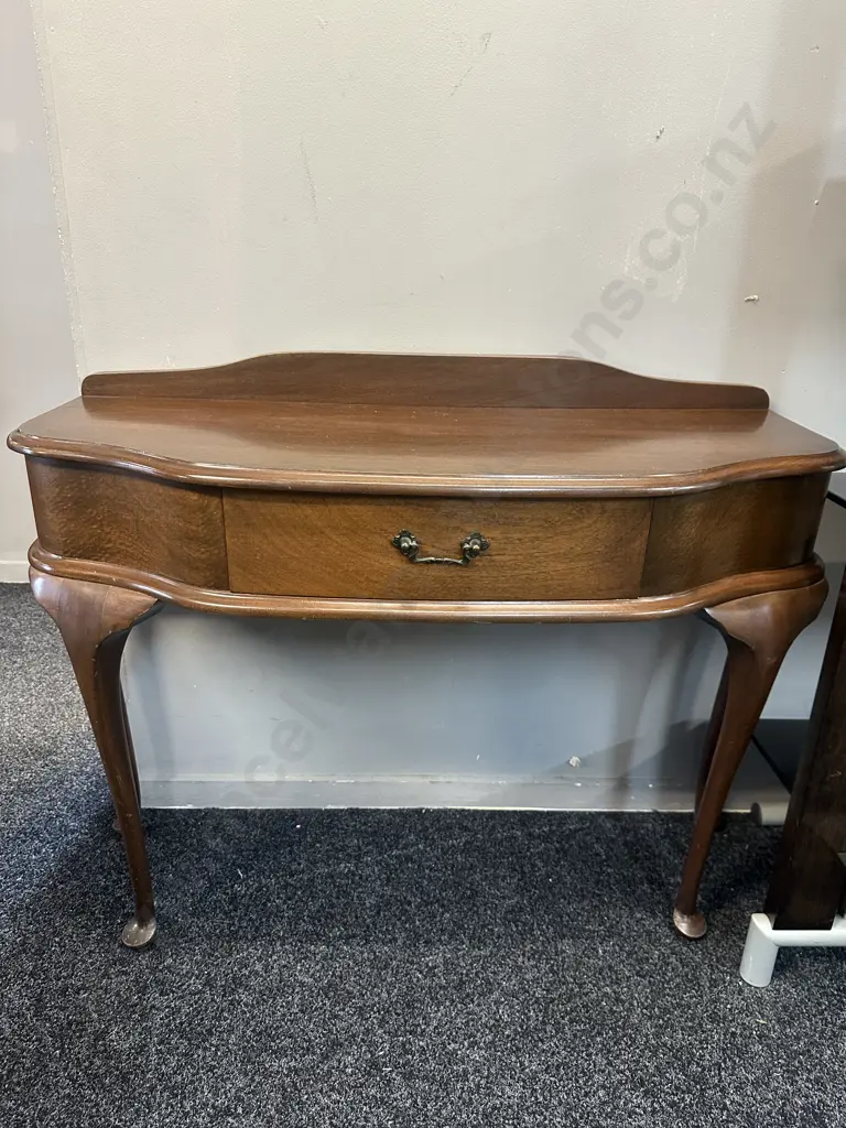 Mahogany Hall Table Single Drawer Cabriole Legs H78 W100 D40cm. Image 1++