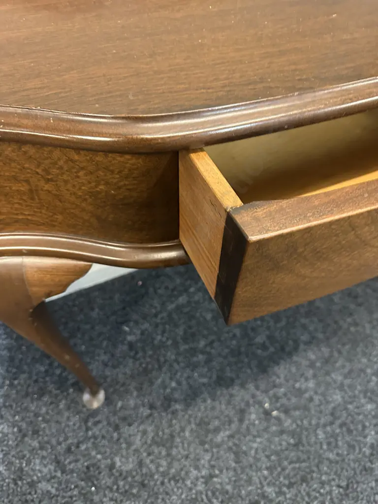 Mahogany Hall Table Single Drawer Cabriole Legs H78 W100 D40cm. Image 1++