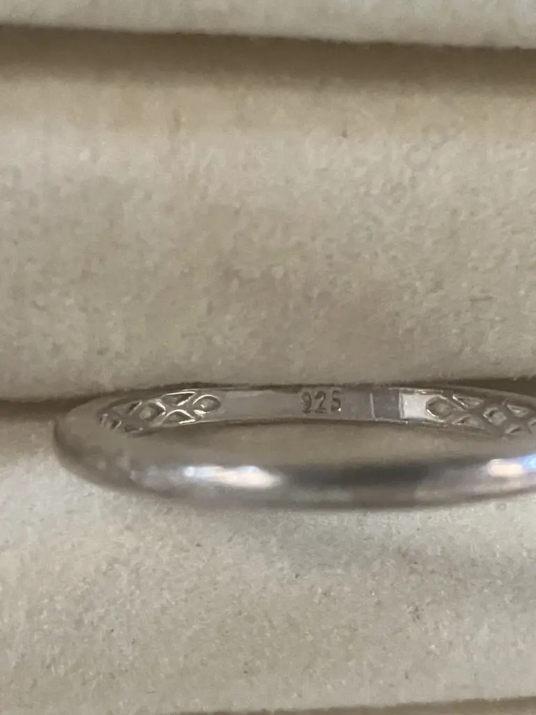 Sterling Silver Band With Internal Pattern Stamped 925 Image 1++