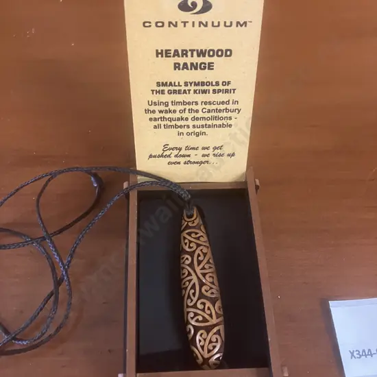 Carved Heartwood Pendant In Original Box