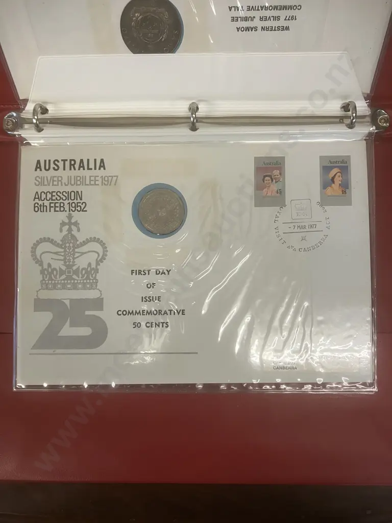 Queen Elizabeth ll 1952- Silver Jubilee -1977 & Royal Visit to Australasia & The Pacific Commemorative First Day Covers Image 1++
