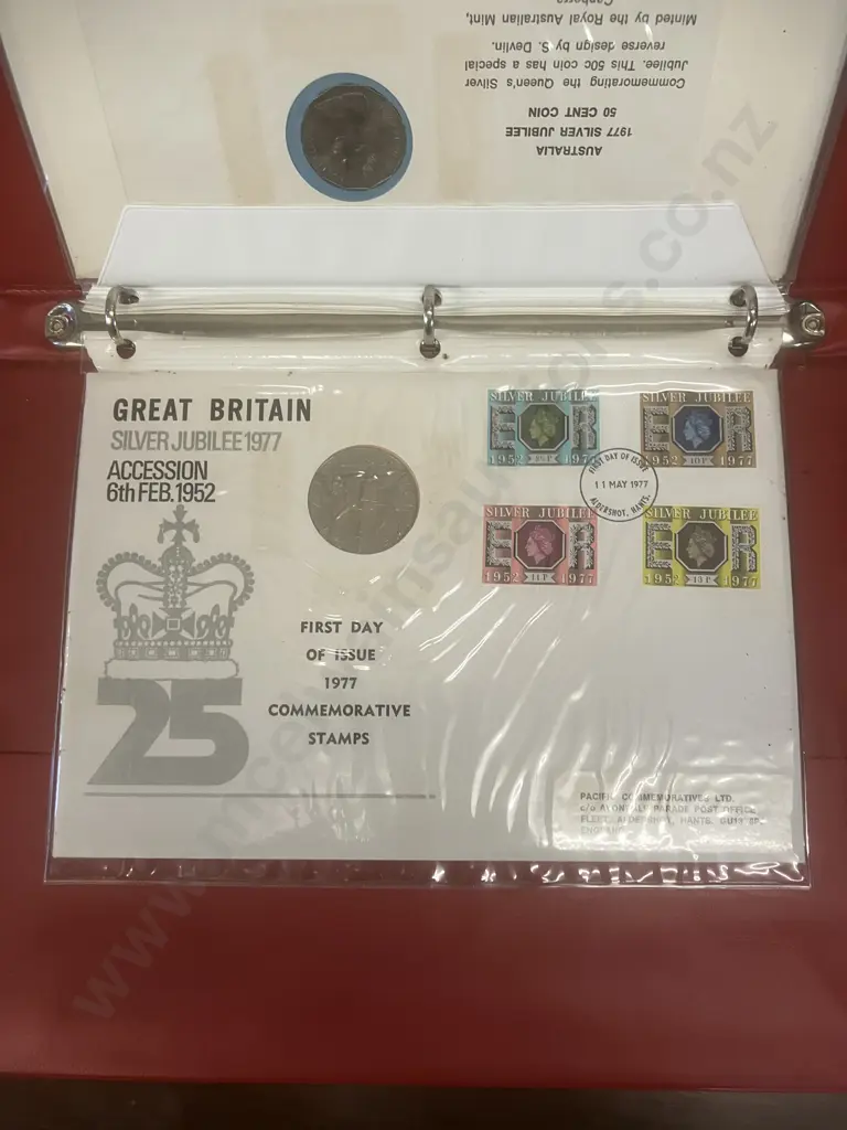 Queen Elizabeth ll 1952- Silver Jubilee -1977 & Royal Visit to Australasia & The Pacific Commemorative First Day Covers Image 1++