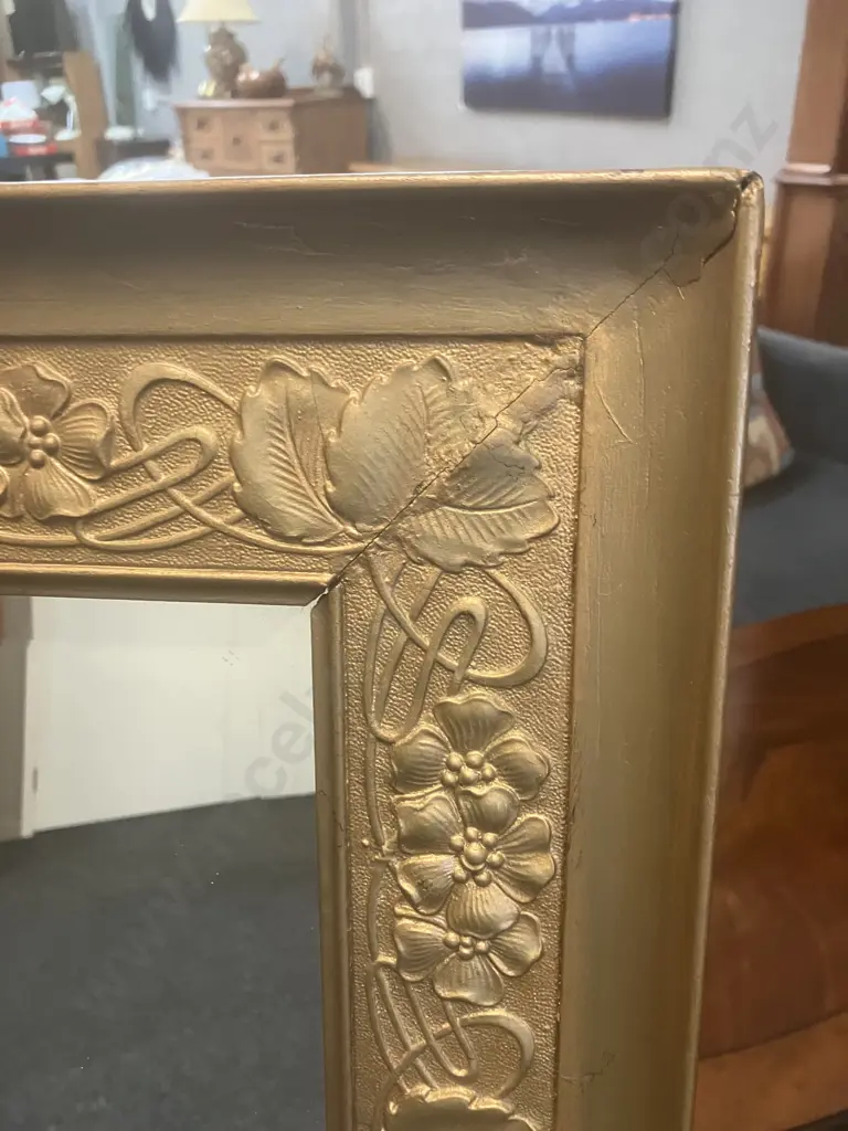 Large Wall Mirror With Antique Gold Toned Detailed Frame. 78 x 88cm Image 1++