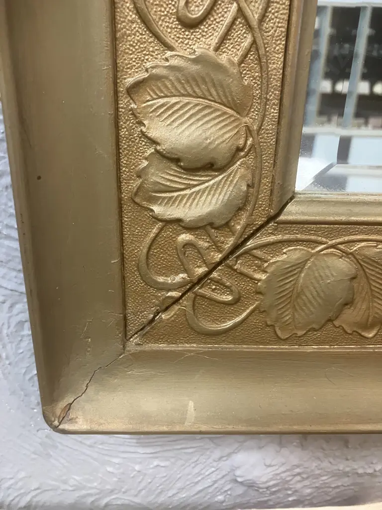 Large Wall Mirror With Antique Gold Toned Detailed Frame. 78 x 88cm Image 1++