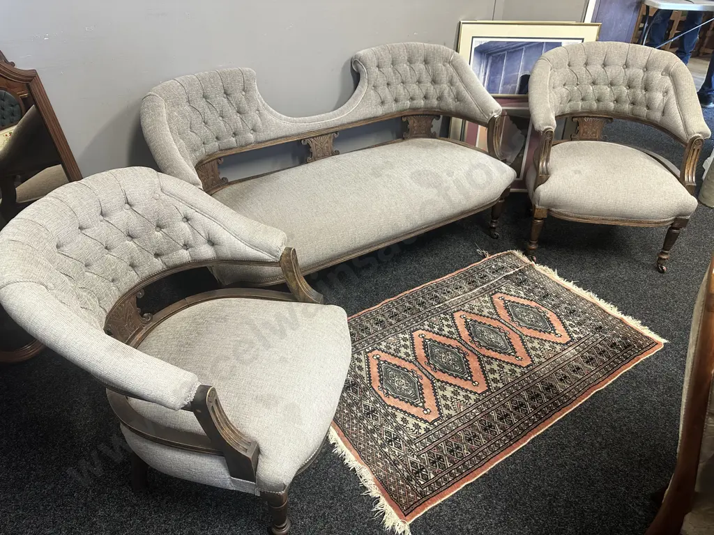 Antique Victorian Mahogany Parlour Suite Image 1++