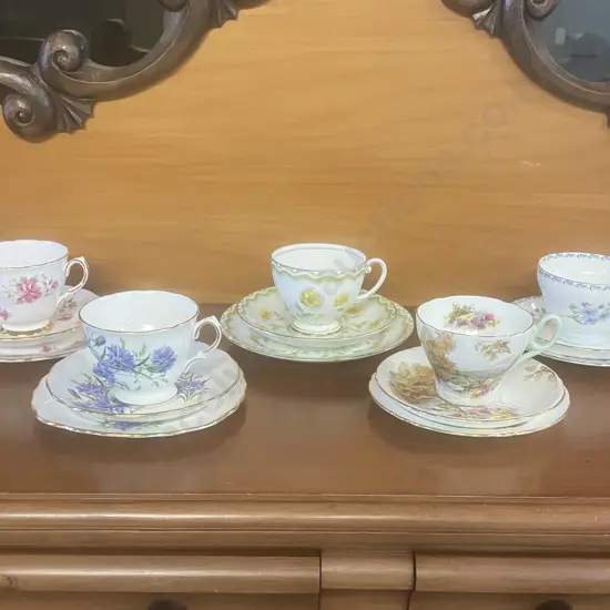 Vintage China Trios x 5 Including Shelley