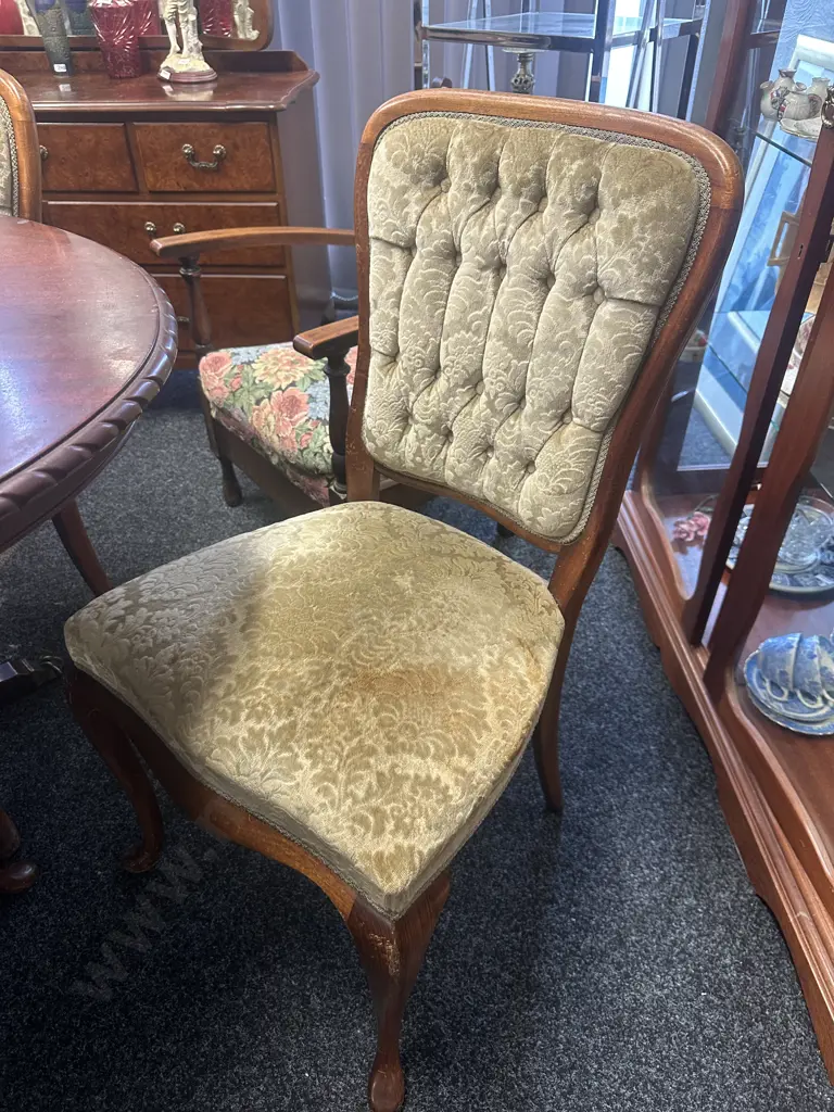 Vintage Mahogany Seven Piece Dining Suite Rope Edge Single Pedestal Ornate Detail Brass Claw Feet Image 1++