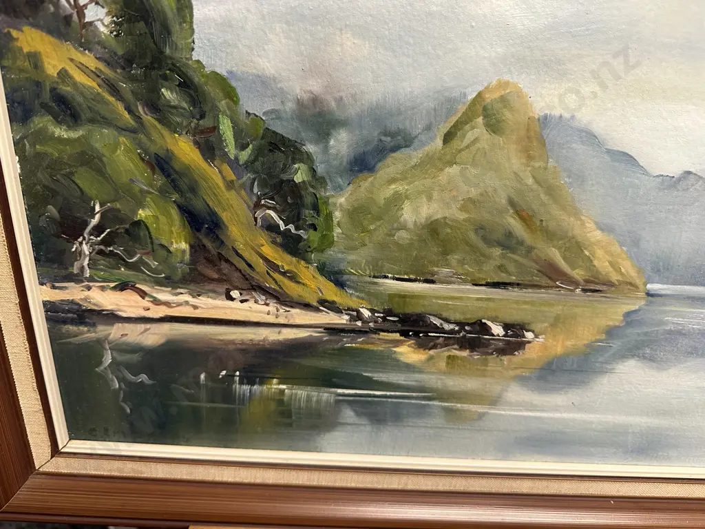 Original Signed Framed Oil Painting Coastal Landscape Scene 37x67cm. Image 1++