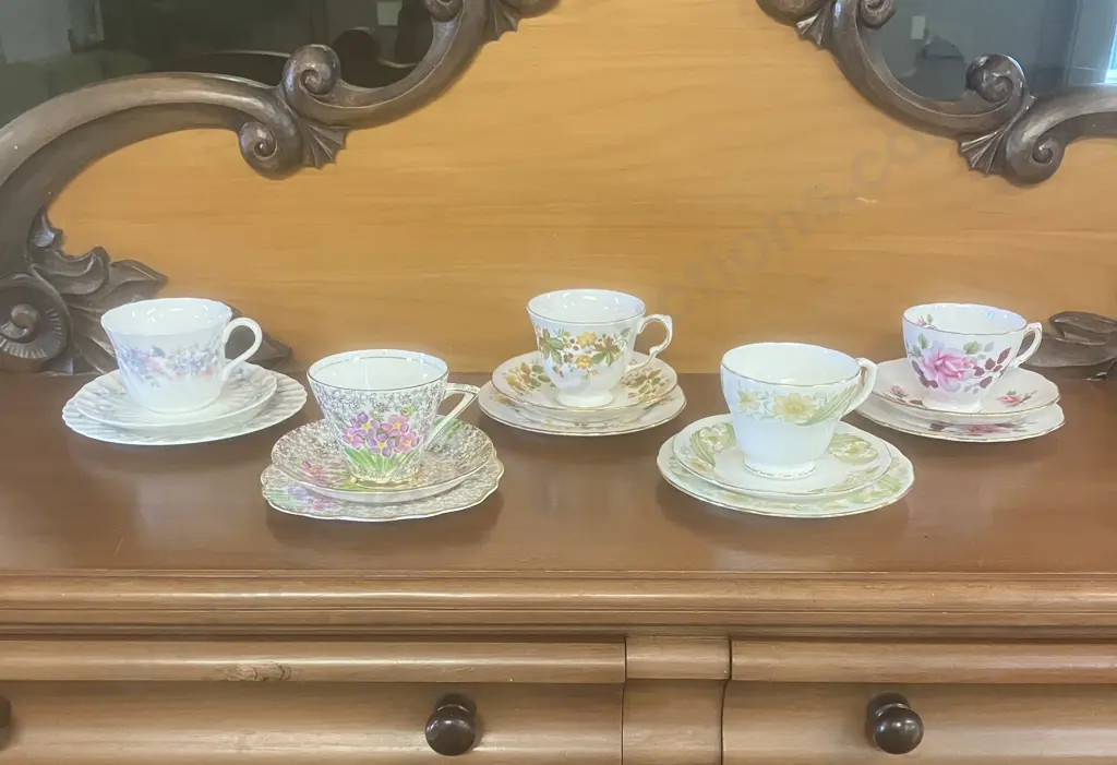 Vintage China Trios x 5 Image 1++