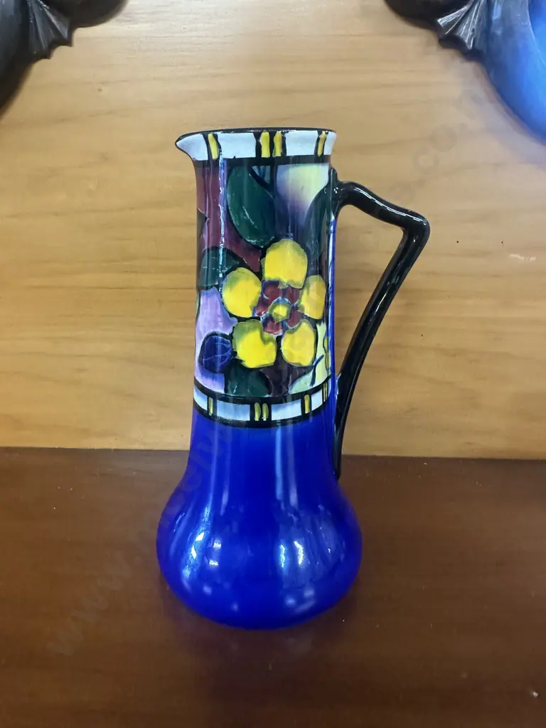 Vintage Art Deco Phenix Ware Pitcher Hand Painted Floral & Leaf Pattern Image 1++
