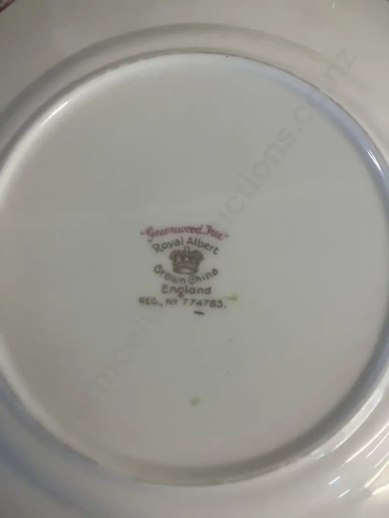 c1927 - 1935 Royal Albert Greenwood Tree Bone China Bread & Butter Plates x 4 - Made in England Image 1++