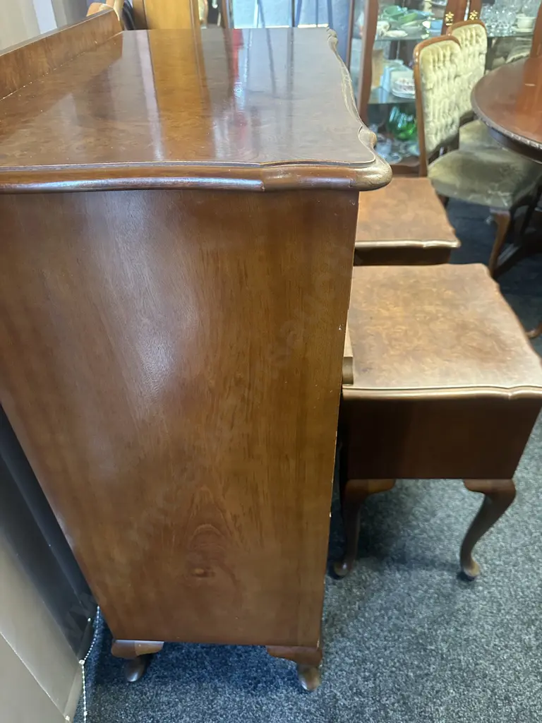 Five Piece Bedroom Suite Walnut Detail Consisting Of Dressing Table, Head Board, Tall Boy & Pair Of Bedsides Image 1++
