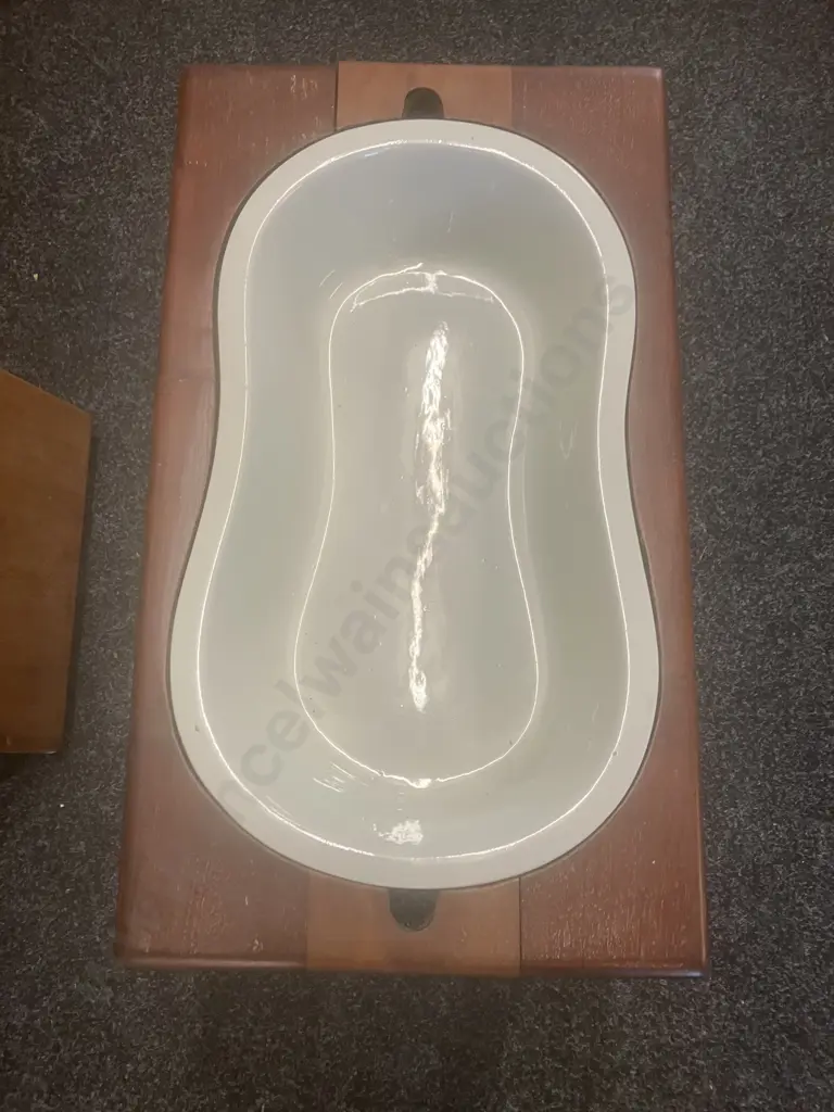 Victorian Mahogany Ladies Bidet With Original Ceramic Bowl. H44.5 L60 W35cm Image 1++