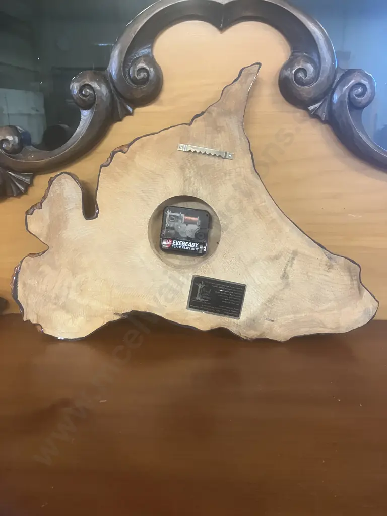 New Zealand Swamp Kauri Clock - Natural Wood Creations. 36 x 43.5cm Image 1++