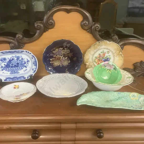 Assorted Platters, Plates, Bowls Including Blue Basket Japan