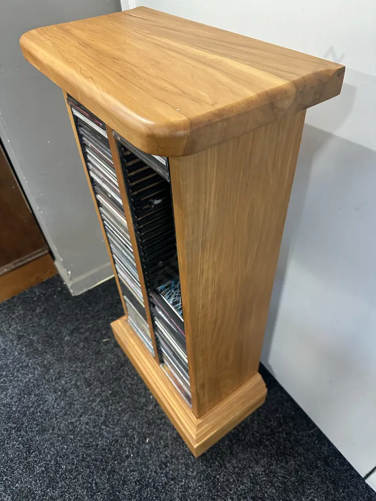Rimu CD Storage Rack Two Bay With Assorted Cds H80 W40 D22cm Image 1++