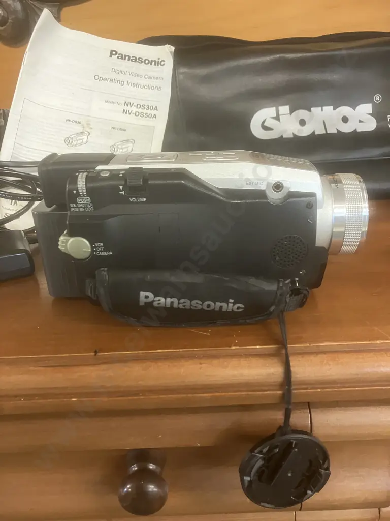 Panasonic NV-DS30A Video Camera With Charger & Glottos 702 Tripod With Bag (Needs Attachment Piece) Image 1++