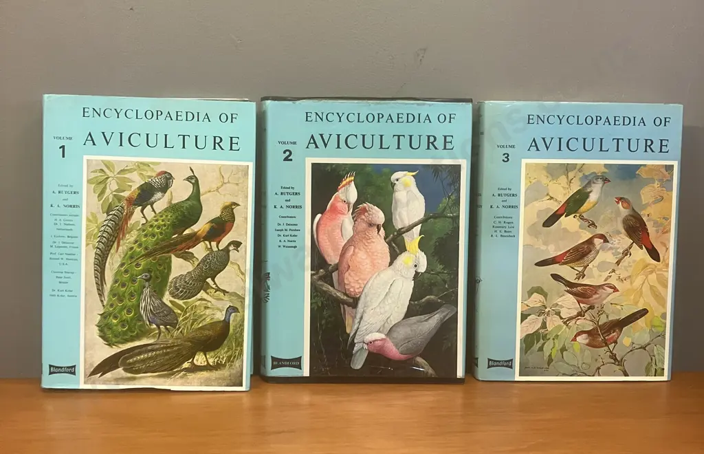 Encyclopaedia of Aviculture in 3 Volumes - A. Rutgers & KA Norris (Eds) Blandford Press 1979-1984. Image 1++