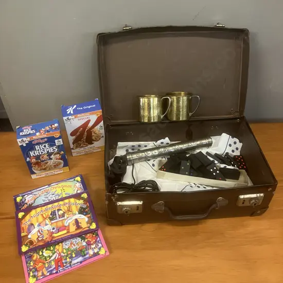 Vintage Items In Case, Crown Lynn Nursery Rhymes C&S, Puzzles, Pop-Up Books Etc