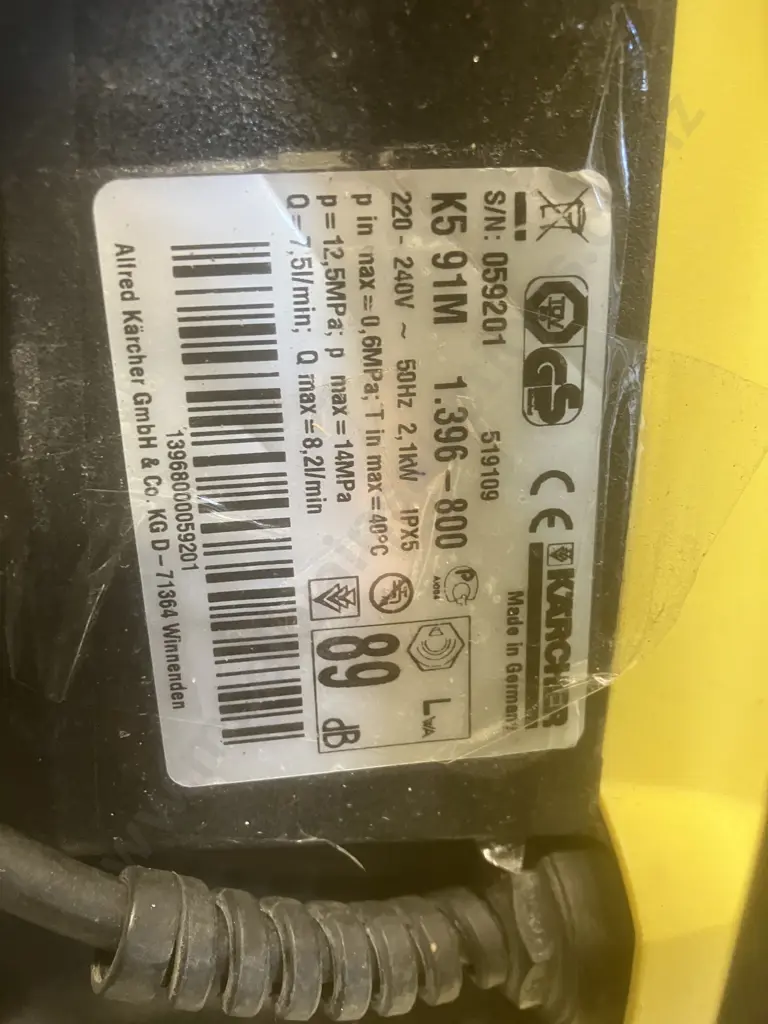 Karcher K5.91 2100W Electric Pressure Washer With Manual Image 1++