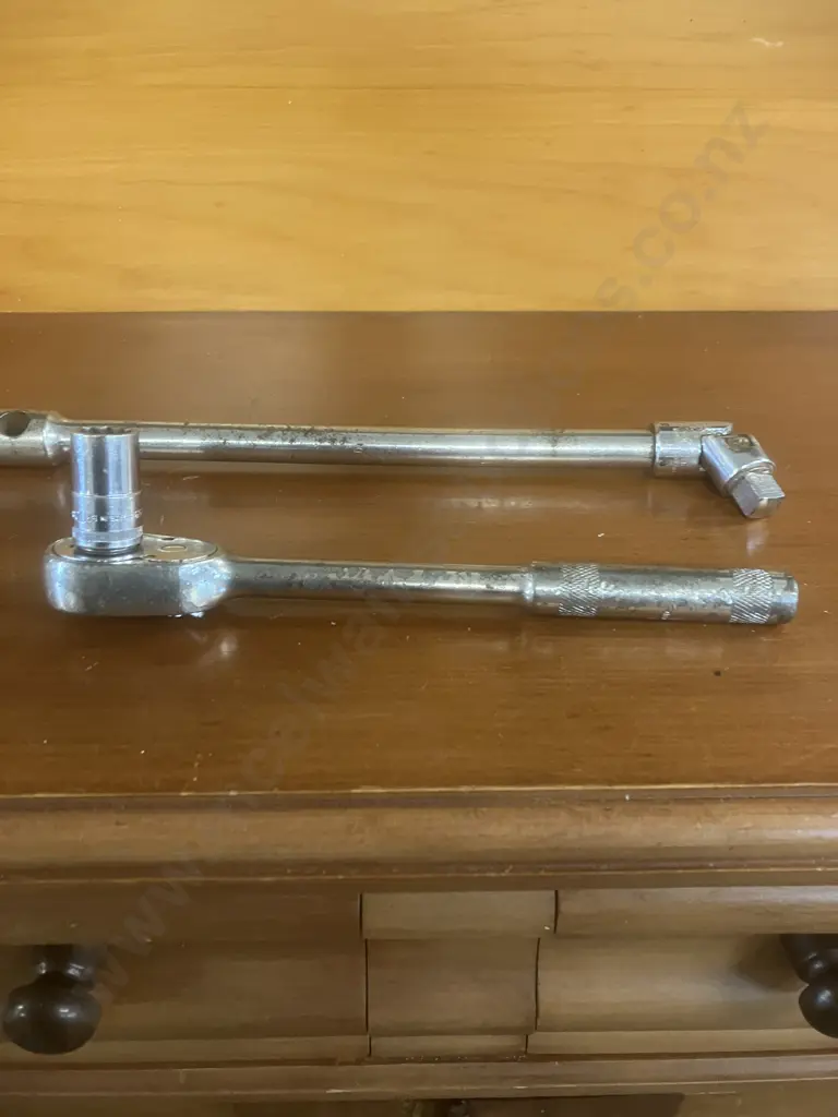 Vintage Britool 1/2” Drive E74 /40T Ratchet, E98 Drive Extension, E91 Swivel Adapter & AF19/32 Socket -  Made in England Image 1++
