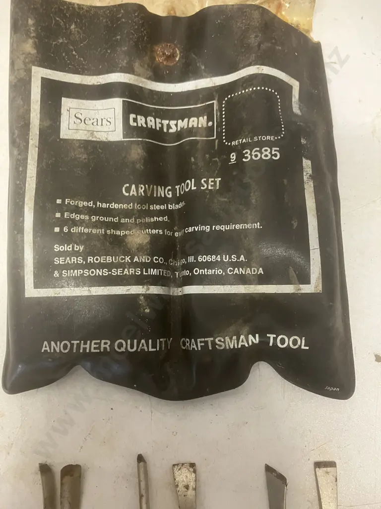 Sears Craftsman Carving Tool Set 9 3685, 6 Piece In Pouch (As Found Condition) Image 1++