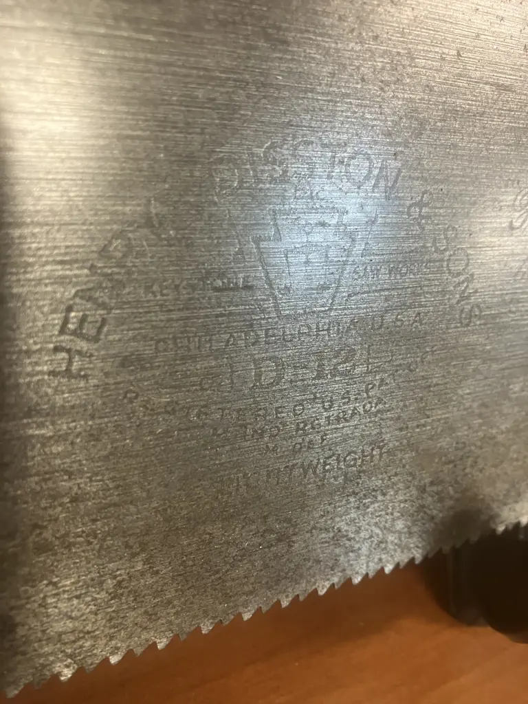 Vintage Disston 'Henry Disston & Sons' Philadelphia D-12 Panel Saw With Acid Etched Blade Image 1++
