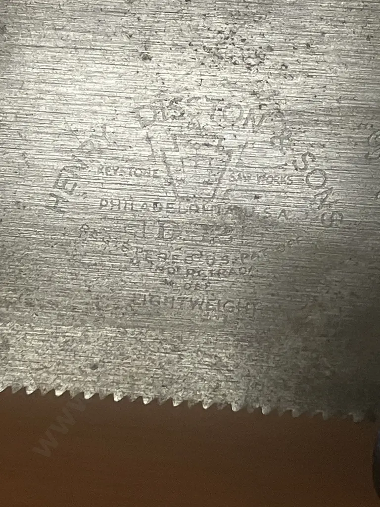 Vintage Disston 'Henry Disston & Sons' Philadelphia D-12 Panel Saw With Acid Etched Blade Image 1++