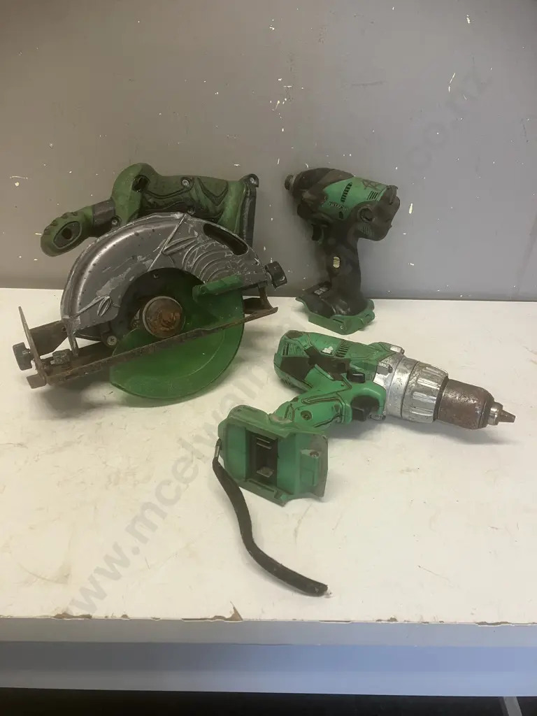 Hitachi WH18DSL 18V Cordless Impact Driver & Drill Skins Only. Hitachi C18DMR 18V Circular Saw Skin Only Image 1++
