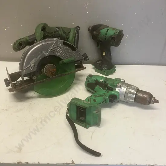 Hitachi WH18DSL 18V Cordless Impact Driver & Drill Skins Only. Hitachi C18DMR 18V Circular Saw Skin Only