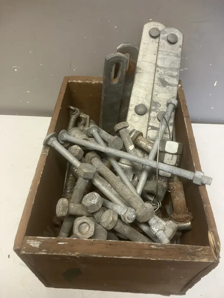 Wood Box, Strap Hinges, Bolts, Gudgeons Etc Image 1++