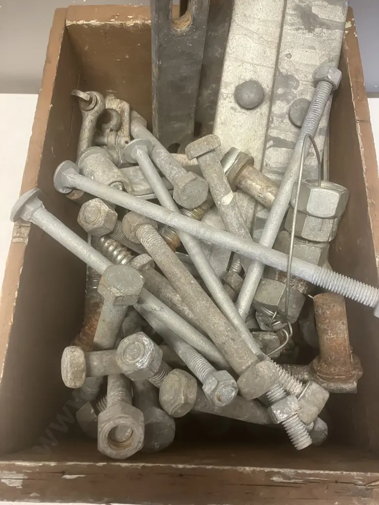 Wood Box, Strap Hinges, Bolts, Gudgeons Etc Image 1++