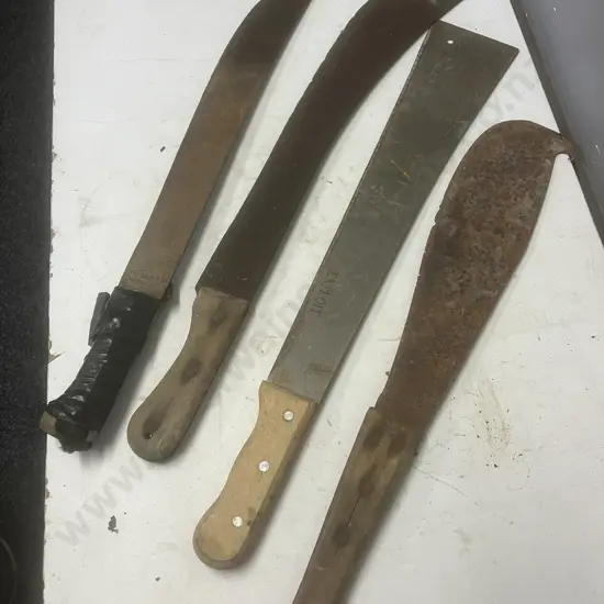 Four Machetes Including Tramontina
