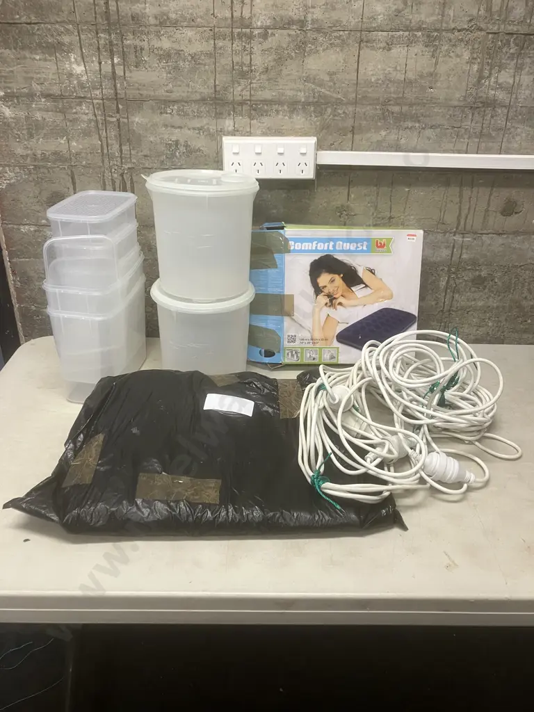 Comfort Quest & LiLo Air Beds, Tupperware, Extension Leads Etc Image 1++