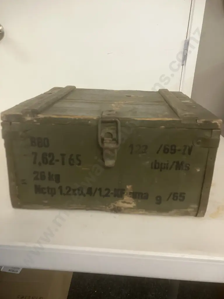 Vintage 1969 CSSR (Czechoslovakia) 7.62-T65 Wooden Ammunition Crate, Zbrojovka Vlašim - 1969. H18 W35 D31cm Image 1++
