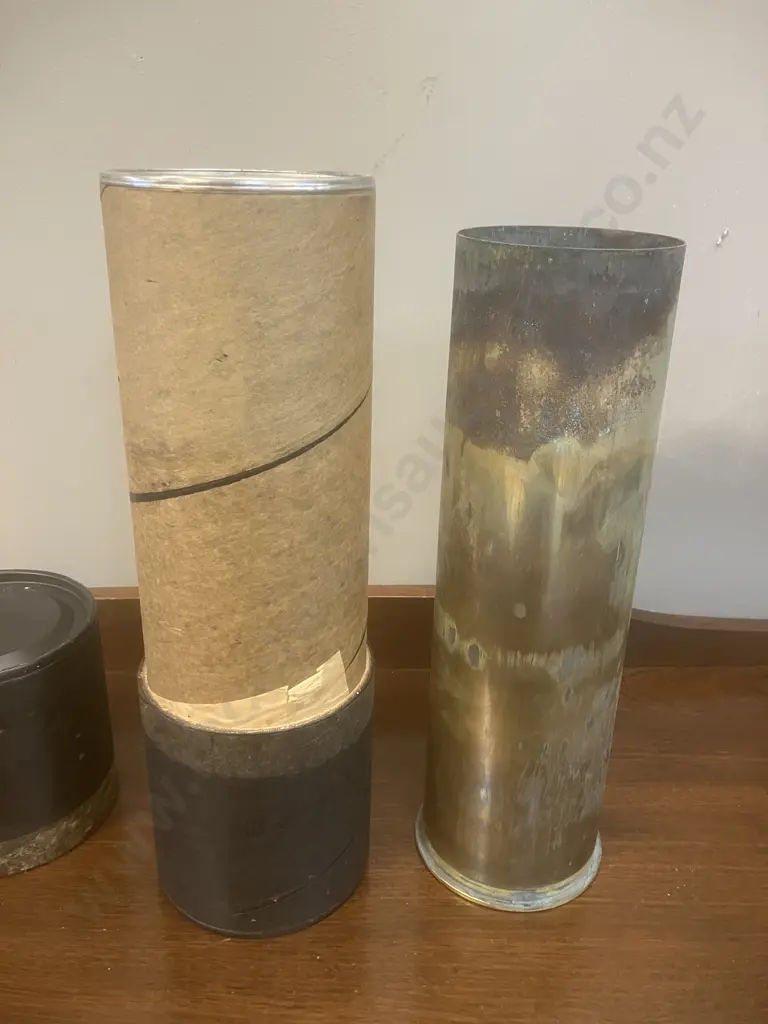 105mm M14 Brass Cartridge Case (37 x 12cm) With Cardboard Storage Tube Image 1++