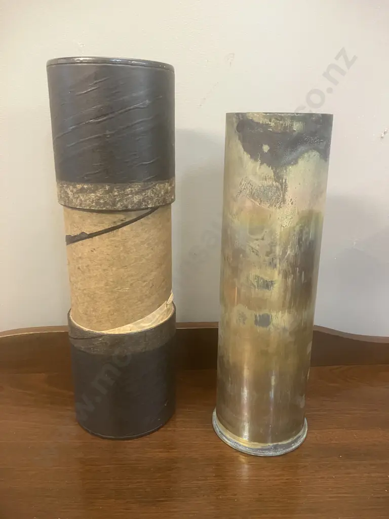 105mm M14 Brass Cartridge Case (37 x 12cm) With Cardboard Storage Tube Image 1++