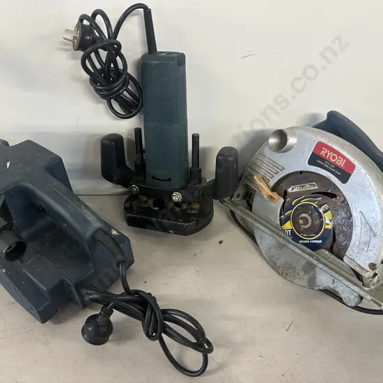 Assorted Power Tools Including Ryobi Circular Saw, Colt Router & Belt Sander