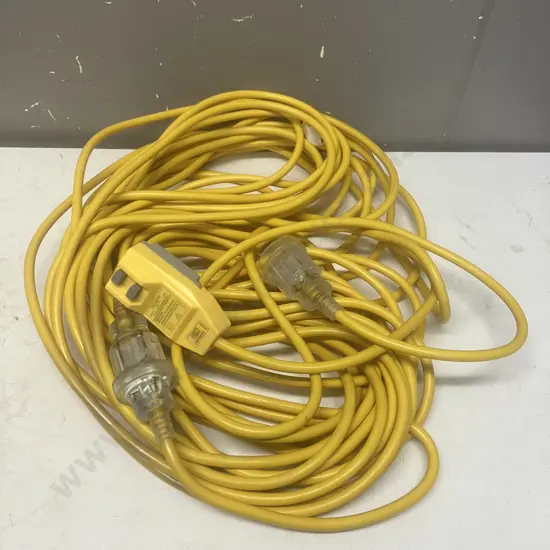 HD Yellow Power Extension Lead With a HPM Electrasafe 5100 Series 30mA