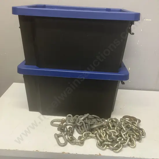 Chains & D Shackles, Pair of 25 Litre Trunk Boxes With Lids