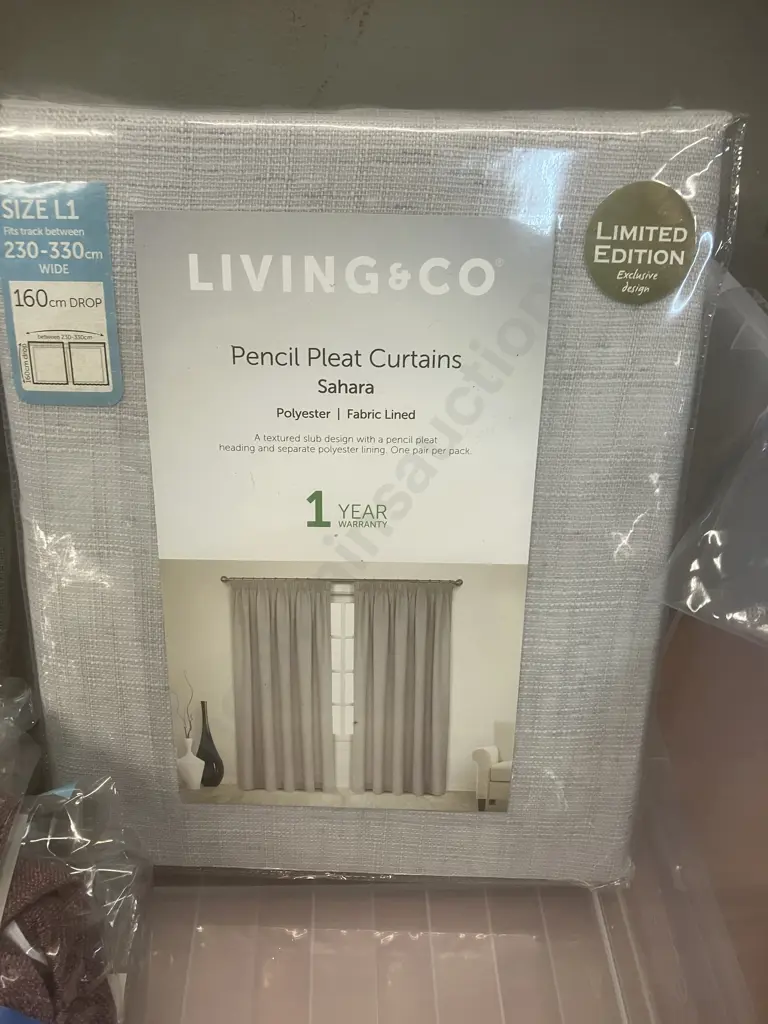 Pair of New Curtains In Clear Lidded Bin Image 1++