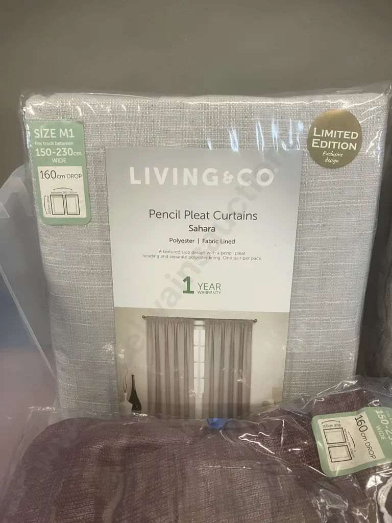 Pair of New Curtains In Clear Lidded Bin Image 1++