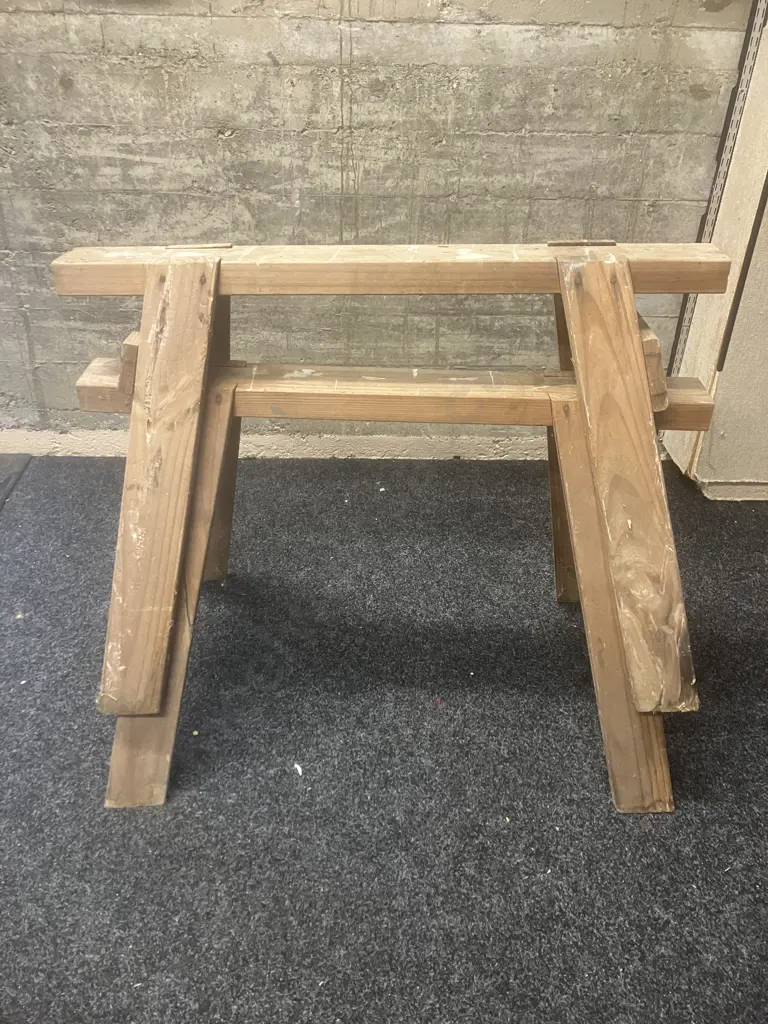 Pair of Wooden Sawhorses Image 1++