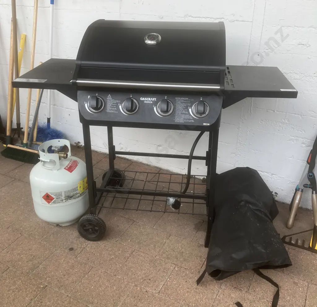 Gascraft Monza BBQ Grill 4 Burner With A Gas Bottle & Cover Image 1++